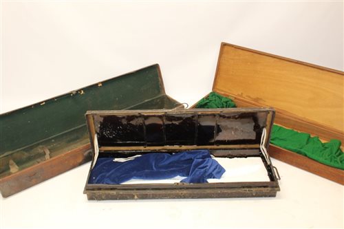 Lot 52 - Victorian tin gun case by R. Poole & Co, Army...