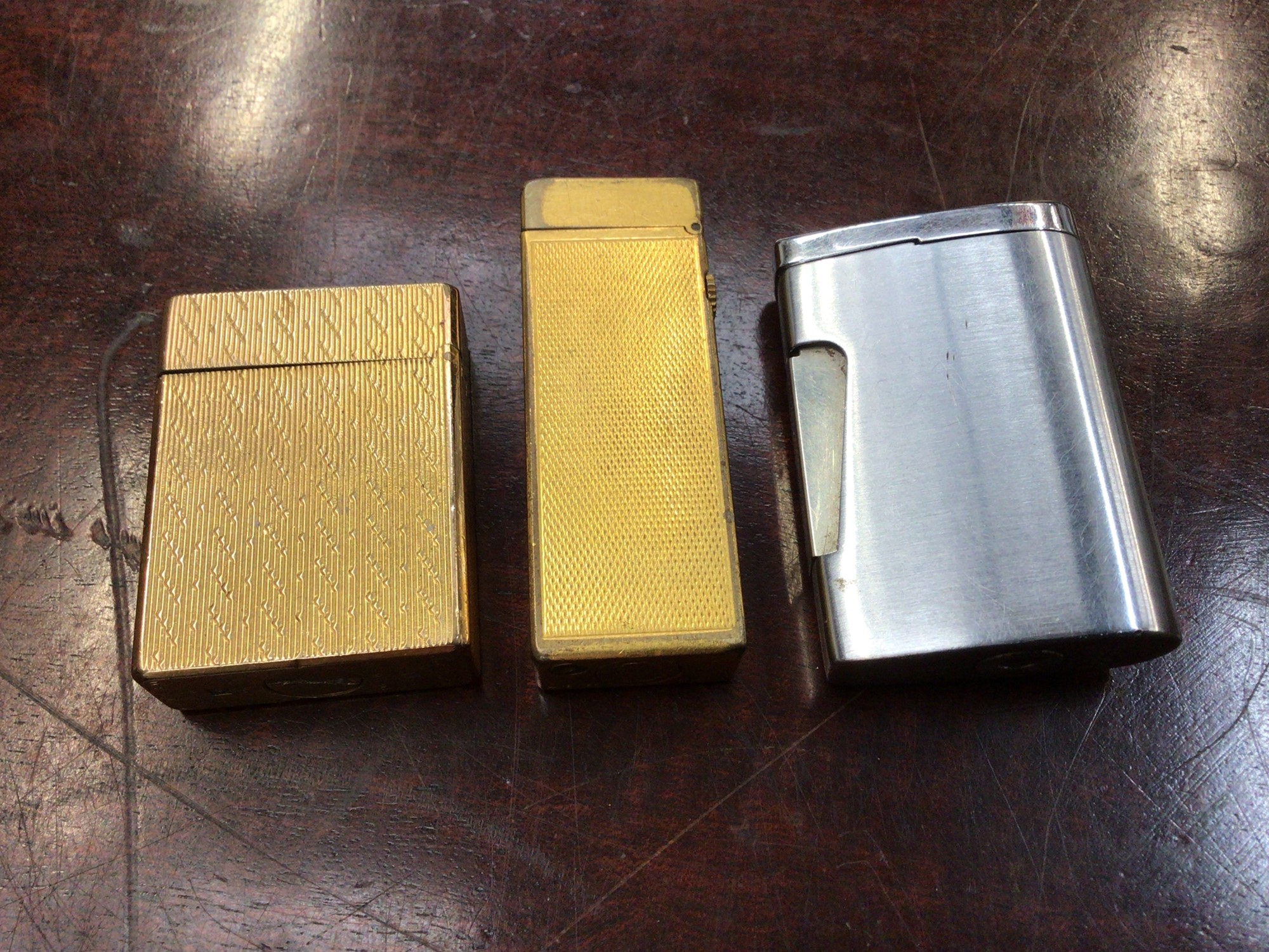 Lot 112 - Vintage Dunhill gold pocket lighter,