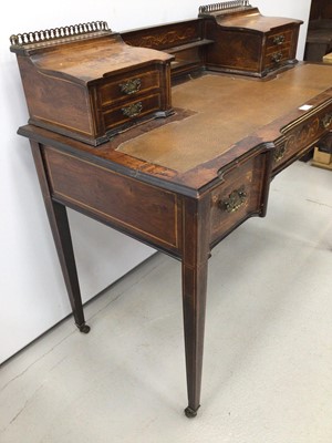 Lot 47 - Edwardian rosewood amd inlaid desk by James Schoolbred and Co