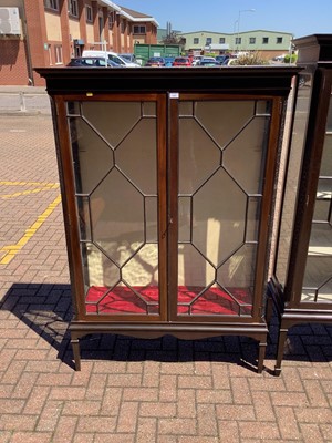 Lot 133 - Near pair of Chippendale style display cabinets