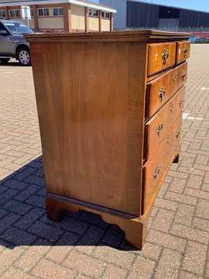 Lot 140 - Early 18th century walnut crossbanded chest of drawers