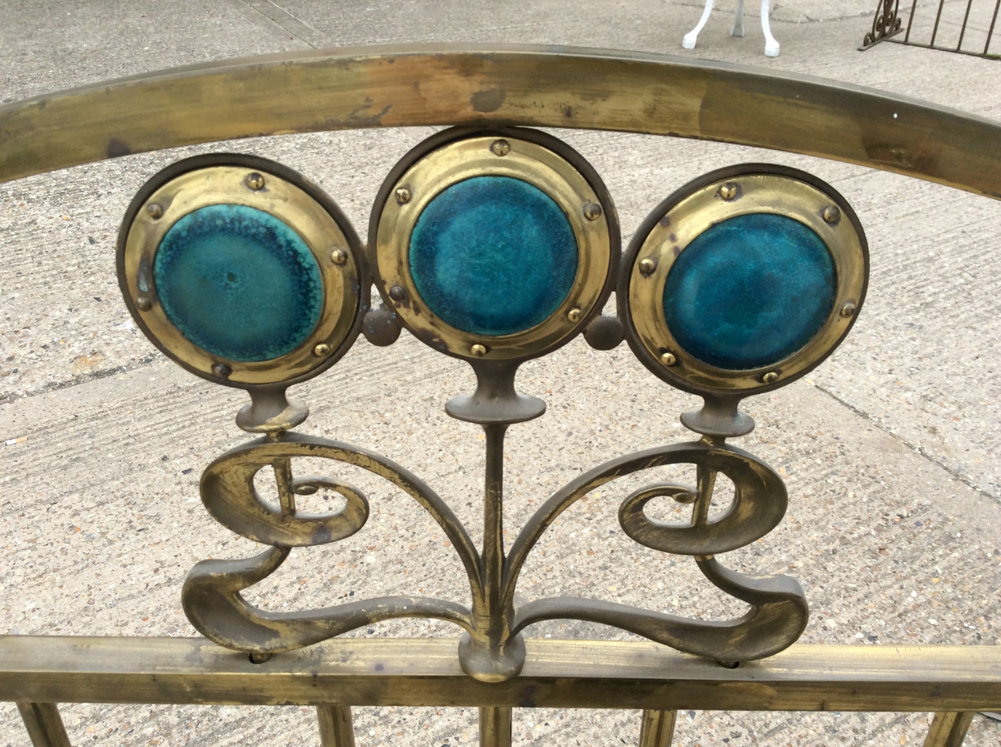 Lot 1349 Good quality Art Nouveau brass bed with