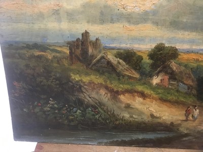 Lot 160 - 19th century English  School oil on board - rural landscape