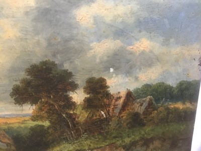 Lot 160 - 19th century English  School oil on board - rural landscape