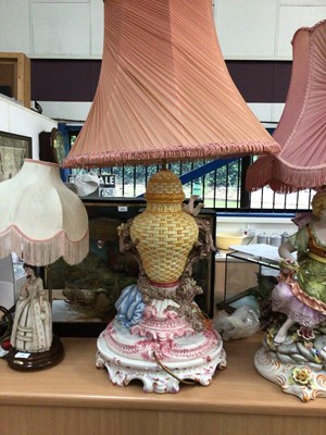 Lot 107 - Two very large Capodimonte lamps