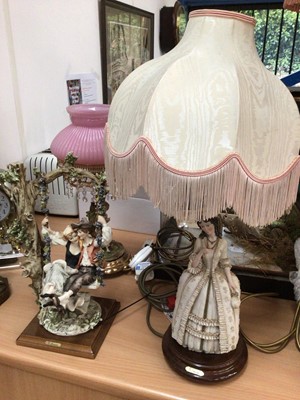 Lot 106 - Two Capodimonte lamps and a further figure