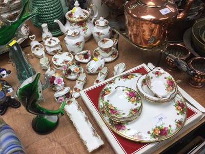 Lot 291 - Royal Albert Old Country Roses ceramics to include Teapot, ornaments and dishes