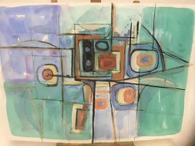 Lot 180 - Manner of a Henry Cliffe (1919-1983) two watercolours on paper, abstract compositions
