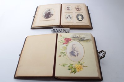 Lot 1268 - Four Victorian photograph albums in fruit box