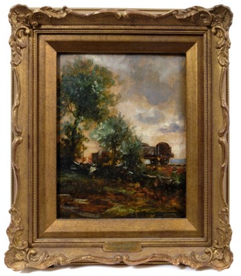 Lot 1079 - Thomas Churchyard (1798-1865) oil on panel - Railway Carriage