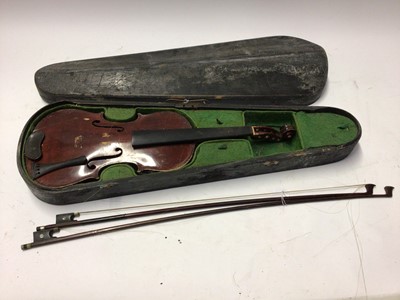 Lot 2050 - Old students' violin in case