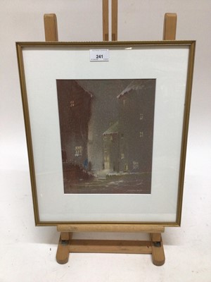 Lot 241 - Bernard Banks (1921-1989) pastel, winter street scene, signed