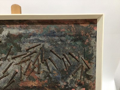 Lot 222 - 1960s/70s string painting together with a relief collage