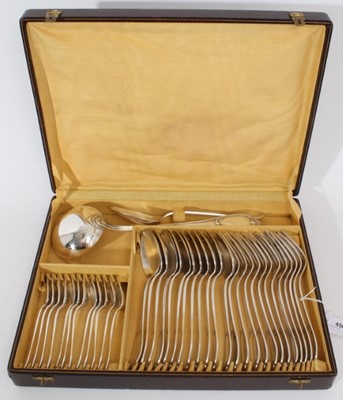 Lot 440 - Canteen of continental silver plated cutlery