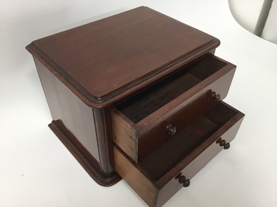 Lot 175 - Small 19th century mahogany table top chest of two drawers