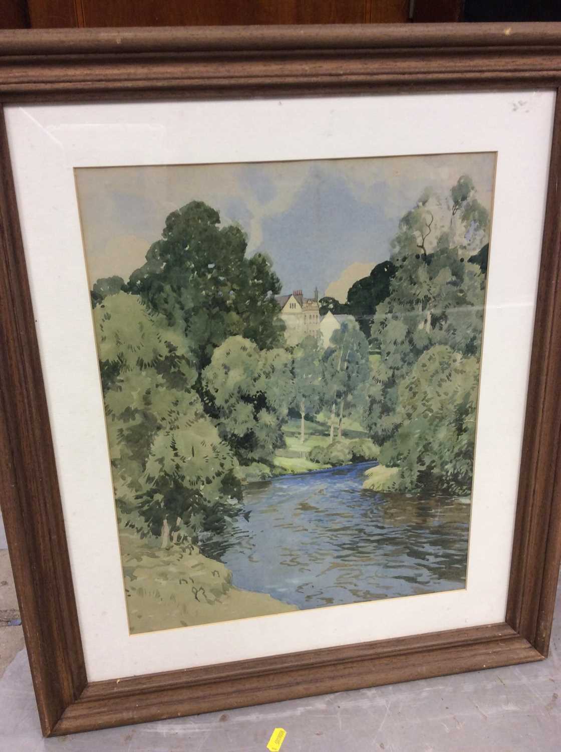 Lot 352 - English School, circa 1920s, watercolour- river landscape