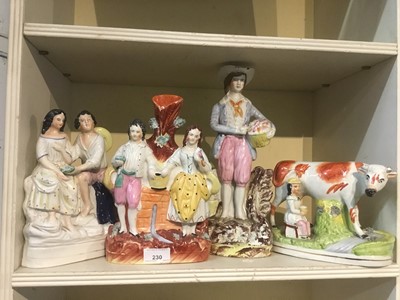 Lot 230 - Four 19th century Staffordshire figures