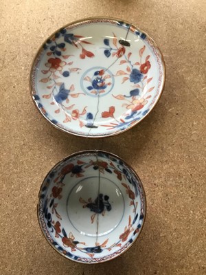 Lot 201 - 18th Century Chinese porcelain coffee pot together with a Chinese porcelain teabowl and saucer with Batavia glaze