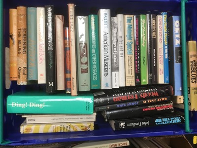 Lot 154 - Three boxes of books on Jazz, including many rare and first edition items