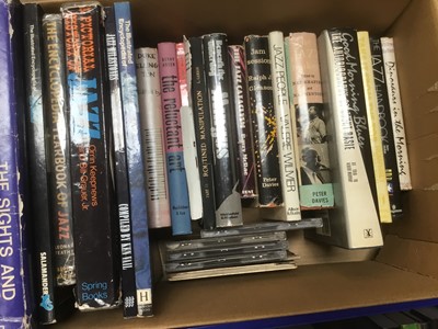 Lot 154 - Three boxes of books on Jazz, including many rare and first edition items