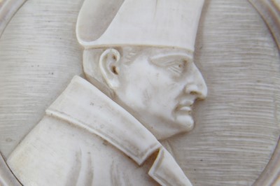 Lot 63 - 19th Century carved ivory profile relief plaque of Napoleon