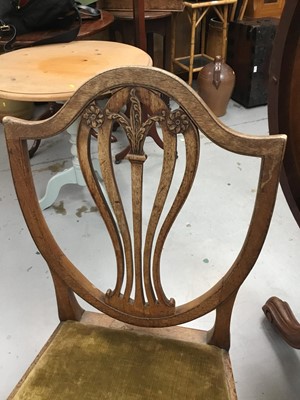 Lot 879 - Pair of Hepplewhite revival dining chairs with drop-in seats