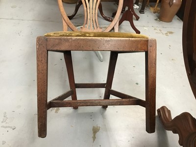 Lot 879 - Pair of Hepplewhite revival dining chairs with drop-in seats