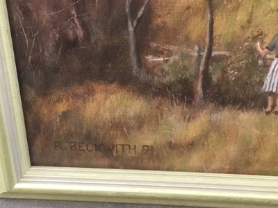 Lot 176 - R Beckwith - three oils on board, landscapes with steam trains
