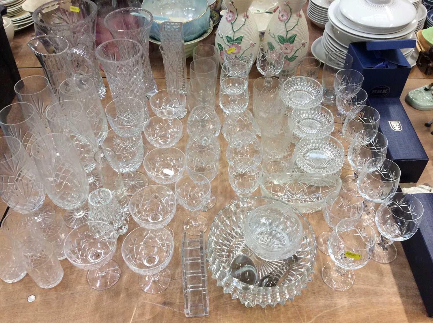 Lot 459 - Group cut glassware including vases, wine