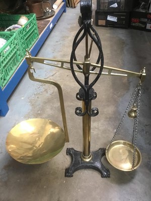 Lot 145 - Victorian brass shop scales by W&T Avery