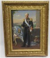 Lot 25 - Brian Thomas, oil on canvas - portrait of The...