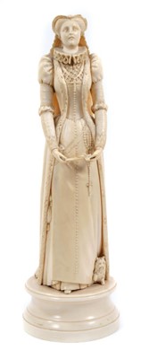 Lot 946 - Late 19th century Dieppe ivory figure of Mary Queen of Scots