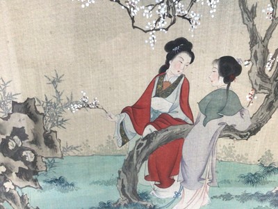 Lot 45 - Japanese painted silk picture
