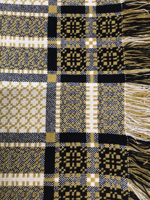 Lot 1939 - Pair of Vintage woven wool reversible Welsh blanket.