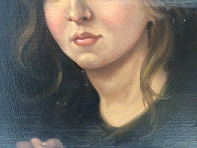 Lot 90 - 19th century Italian School, "The Penitent Magdalene", oil on canvas, in ornate gilt frame, 47 x 42cm