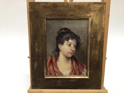 Lot 85 - Attributed to Eugene von Blass (1843-1932), oil on canvas, A pretty young Italian girl, in gilt frame, 18.5 x 13cm