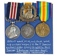 Lot 220 - First World War Military Medals (M.M.)...