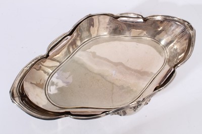 Lot 346 - 19th Century German silver jardiniere of shaped diamond form, with  separate white metal liner