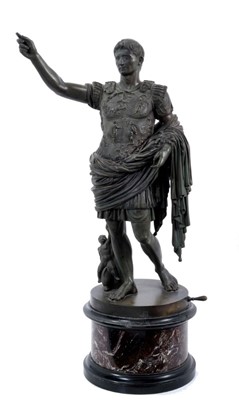 Lot 950 - Impressive 19th century Grand Tour bronze figure of Emperor Augustus