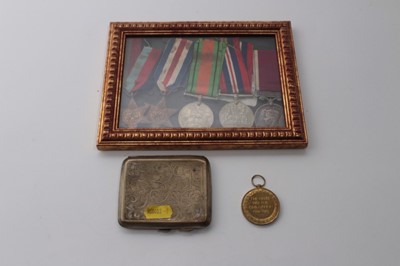 Lot 626 - Second World War and later medal group comprising 1939 - 1945 Star, France and Germany Star, Defence and War medals and a George VI Long Service and Good Conduct medal with Regular Army bar named to