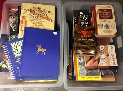 Lot 357 - Two boxes of reference books and two pictures