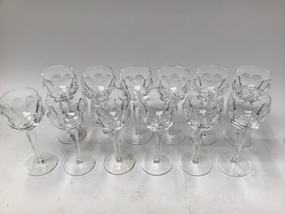 Lot 1046 - Twelve Waterford Crystal hock glasses and thirteen liqueur glasses