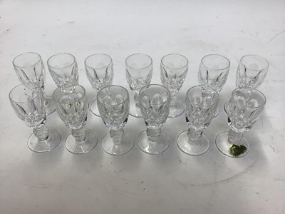 Lot 1046 - Twelve Waterford Crystal hock glasses and thirteen liqueur glasses