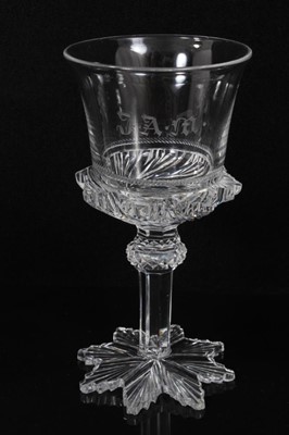 Lot 140 - Four William IV glasses with star cut foot