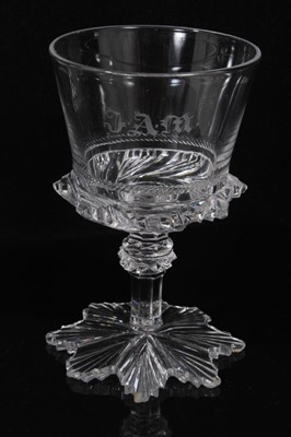 Lot 140 - Four William IV glasses with star cut foot