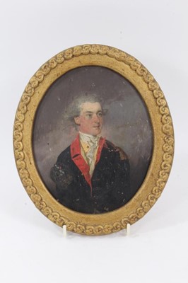 Lot 973 - Early 19th century oil on copper, portrait of an officer