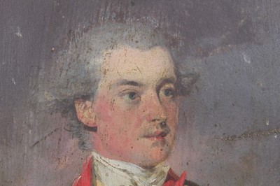 Lot 973 - Early 19th century oil on copper, portrait of an officer