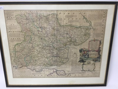 Lot 1011 - Emanuel Bowen - 'An accurate map of the County of Essex divided into its Hundreds', 18th century, 70 x 51cm framed