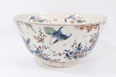 Lot 141 - 18th century Dutch polychrome Delft bowl,...