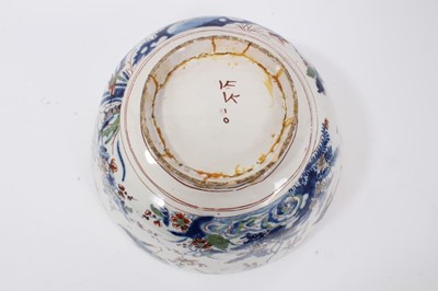 Lot 141 - 18th century Dutch polychrome Delft bowl,...